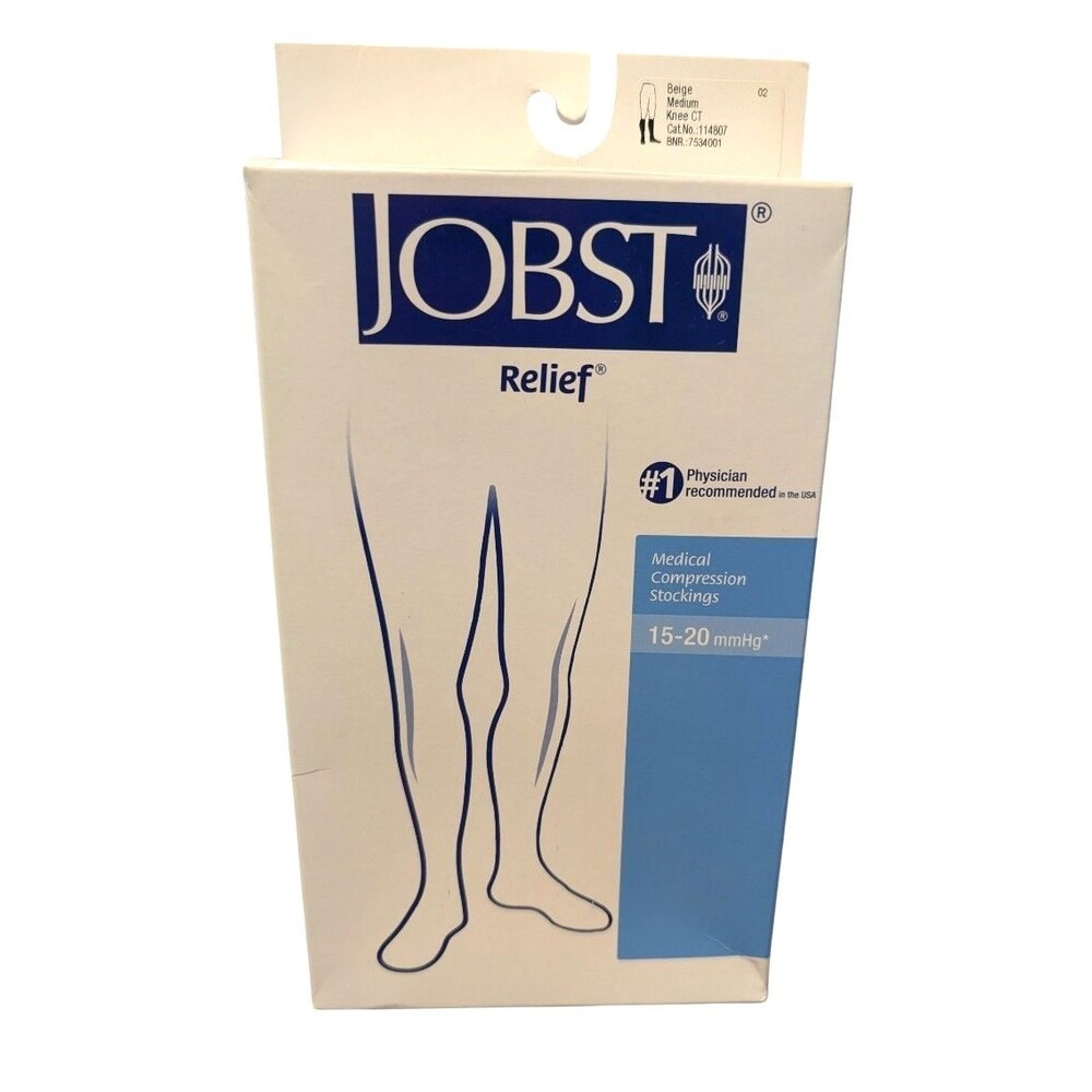 Jobst Relief Medical Compression Stocking Beige Medium Thigh CT 15-20mmHg Unisex